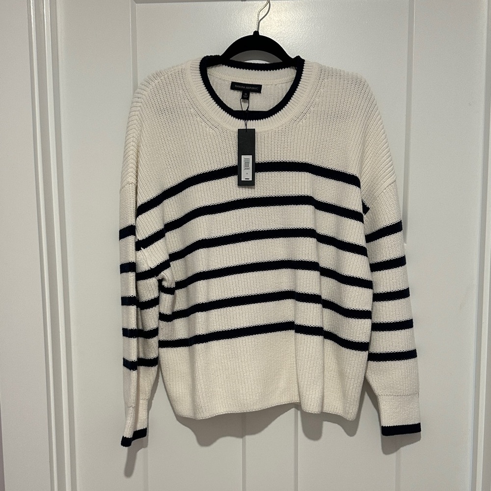 Banana Republic Classic Black and White Striped Sweater